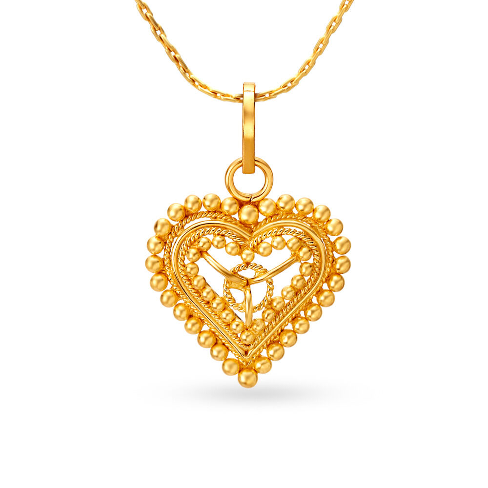 Heart pendant gold shop tanishq
