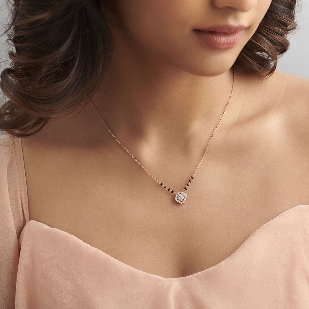 Geometric Diamond Mangalsutra Tanishq Online Store