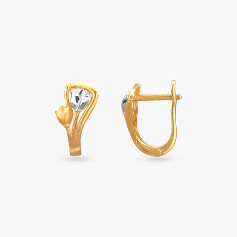 Tulip Curve Gold Hoop Earrings