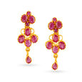 Eccentric 22 Karat Gold And Ruby Drop Earrings,,hi-res image number null
