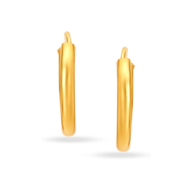 22 KT Yellow Gold Timeless Stylish Hoop Earrings,,hi-res image number null