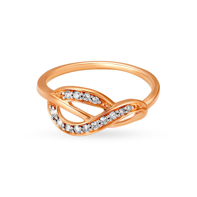 Infinity Rose Gold and Diamond Finger Ring,,hi-res image number null