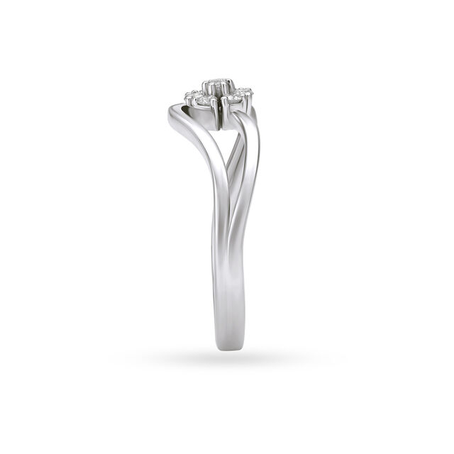 Modern White Platinum Finger Ring,,hi-res image number null