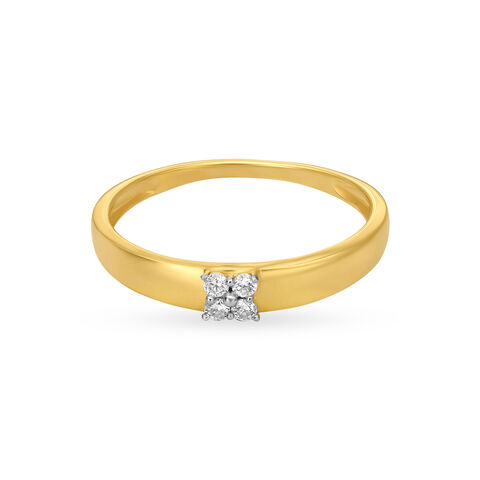 Sleek 4 Stone Geometric Diamond Ring