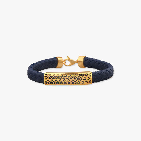 Geometric Weave Gold Bracelet for Men