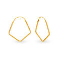 Gold Hoop Earrings With A Distinctive Polygonal Pattern,,hi-res image number null