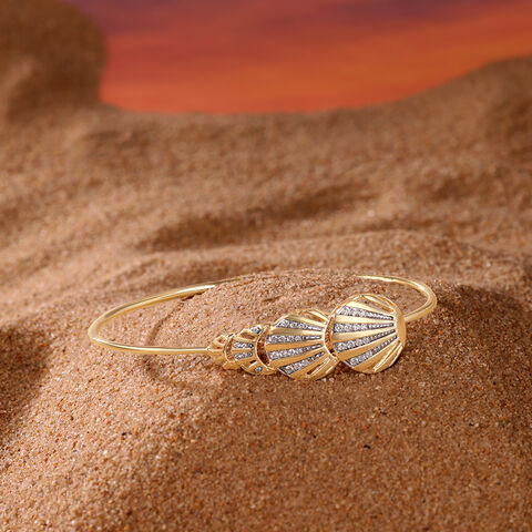 Radiant Shell Diamond Bangle