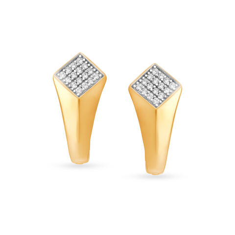 Elegant Minimal Diamond Hoop Earrings