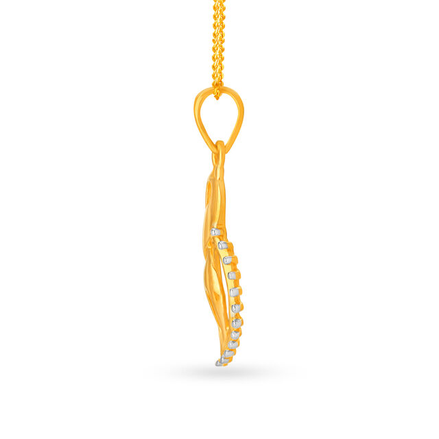 Contemporary Mango Shaped Gold Pendant,,hi-res image number null