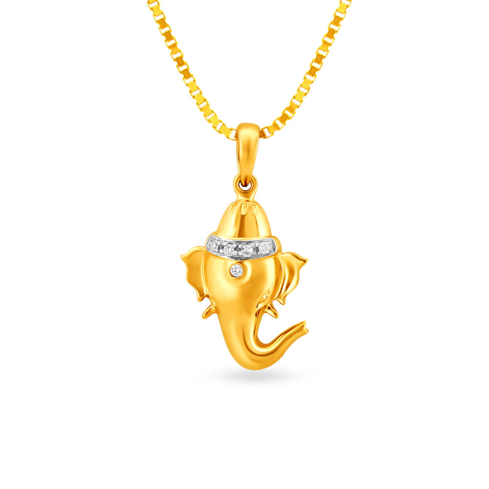 Gold ganesh pendant tanishq shop