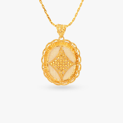 Vintage Gold Pendant and Earrings Set