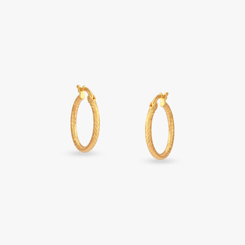 Spiral Thread Gold Hoop Earrings