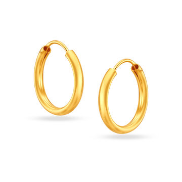 22 KT Yellow Gold Timeless Stylish Hoop Earrings