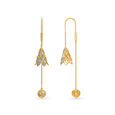 Enchanting 18 Karat Yellow Gold And Diamond Floral Drops,,hi-res image number null