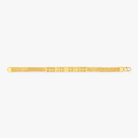 Artisanal Textured Gold Bracelet for Men