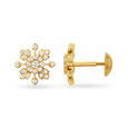 Celestial 22 Karat Yellow Gold And Diamond Floral Studs,,hi-res image number null