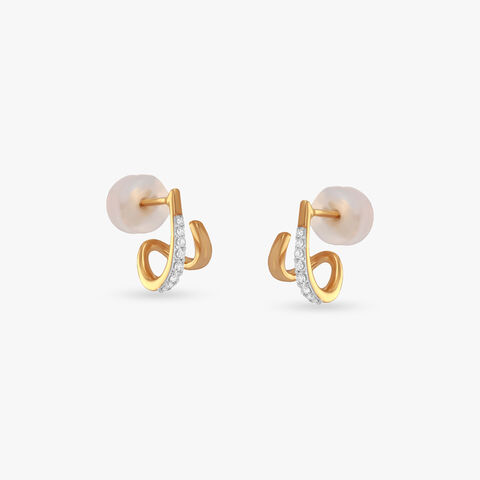 Crossing Light Diamond Stud Earrings