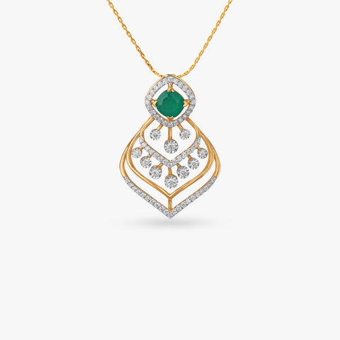 Celeste Emerald Pendant and Earrings Set