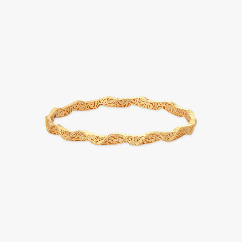 Woven Wave Gold Bangles