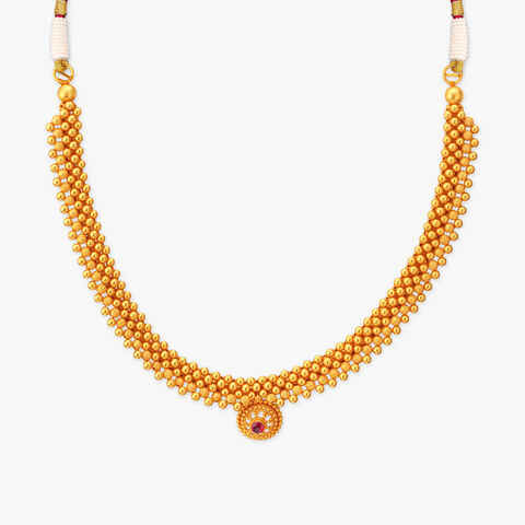 Beaded Halo Gold Necklace Set