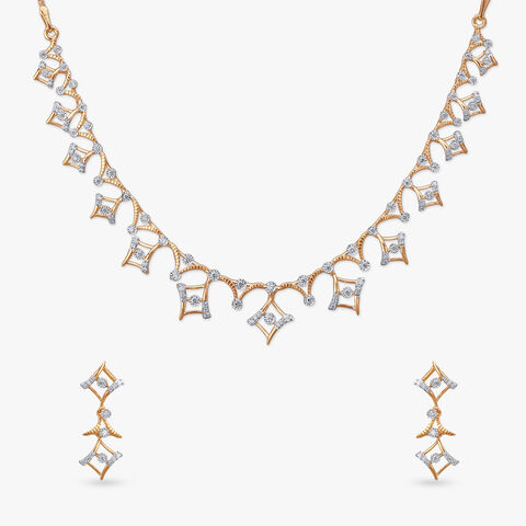 Shimmering Archway Diamond Necklace Set