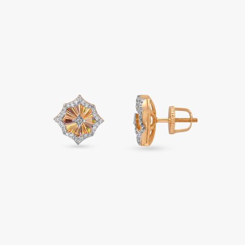 Sunlit Spectrum Diamond Stud Earrings