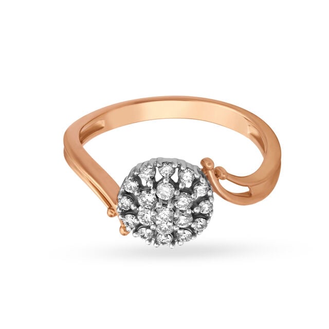 Exquisite Floral Diamond Ring in White and Rose Gold,,hi-res image number null