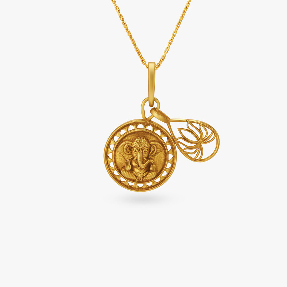 Gold ganesh deals pendant tanishq online