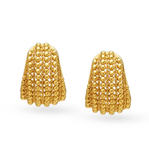 Breathtaking Rawa Work Gold Stud Earrings