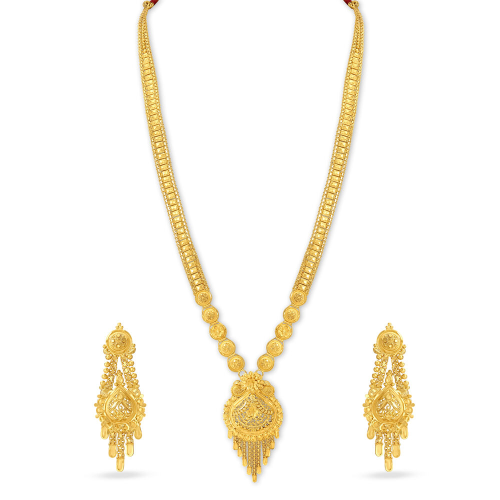 Tanishq gold long necklace designs with price sale