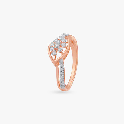 Twisted Floral Diamond Ring