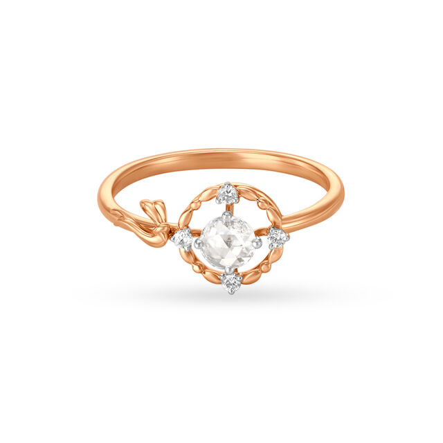 Vintage Style 14kt Yellow Gold & Diamond Finger Ring,,hi-res image number null