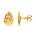 Gold Laser Cut Teardrop Stud Earrings,,hi-res image number null