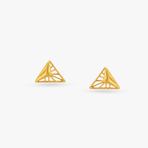 Prism Rays Gold Stud Earrings