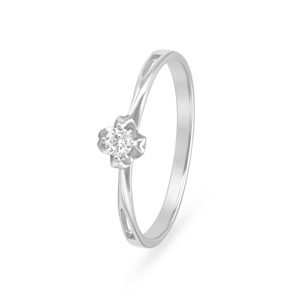 Spruce 950 Pure Platinum And Diamond Finger Ring