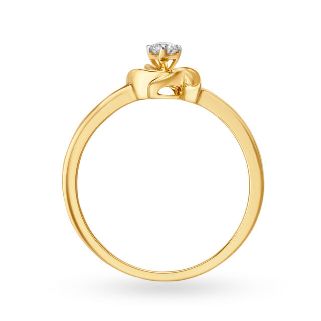 14KT Yellow Gold Ring For Women In Flower Design,,hi-res image number null