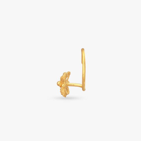 Floral Delight Gold Nose Pin