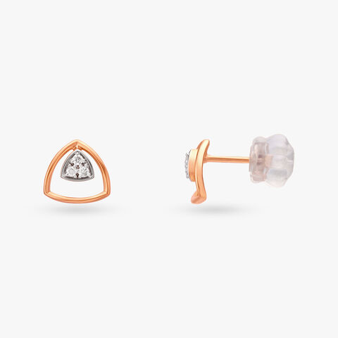 Triangle Diamond Stud Earrings