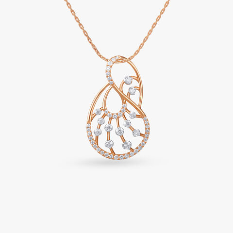 Twisted Droplet Diamond Pendant and Earrings Set
