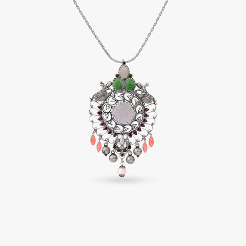 Flame Bloom Silver Pendant