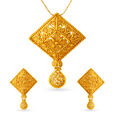 Opulent Gold Rhombus Pendant Set,,hi-res image number null
