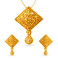 Opulent Gold Rhombus Pendant Set,,hi-res image number null
