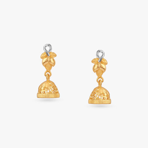 Blossom Dome Gold Jhumka Earrings