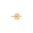 14KT Yellow Gold Finger Ring With Hexagon Design,,hi-res image number null
