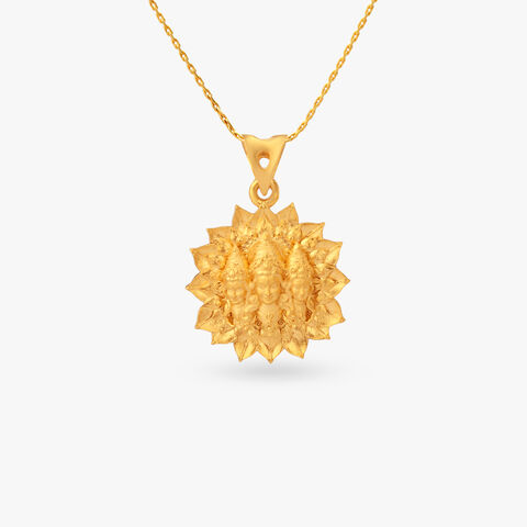 Trinity Bloom Gold Pendant for Men