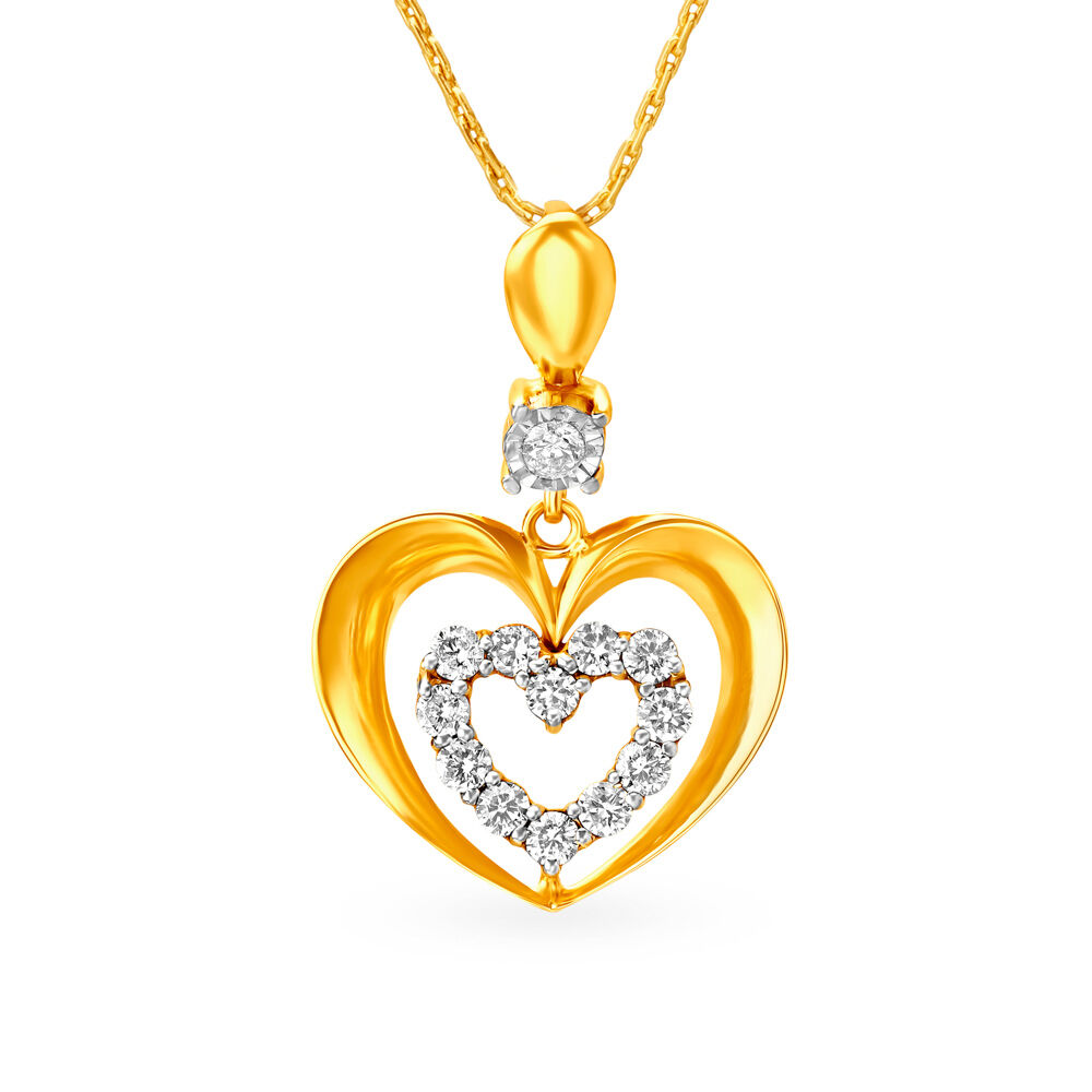 Contemporary Timeless Love Diamond Heart Pendant