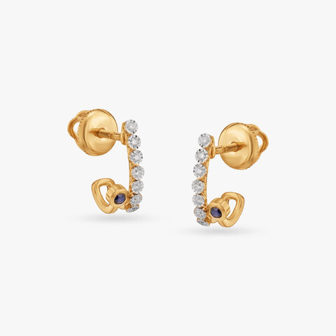 Midnight Arc Diamond Hoop Earrings