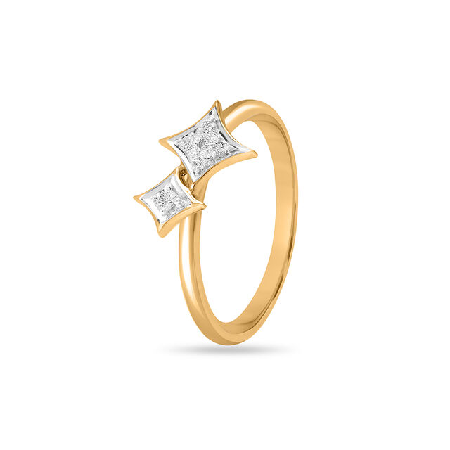 14 KT Yellow Gold Star Struck Diamond Ring,,hi-res image number null