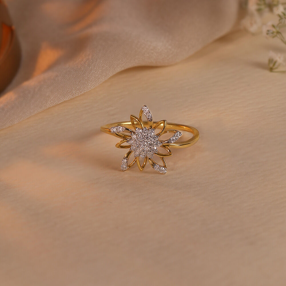 Gold Diamond Rings for Women Girls Mia by Tanishq