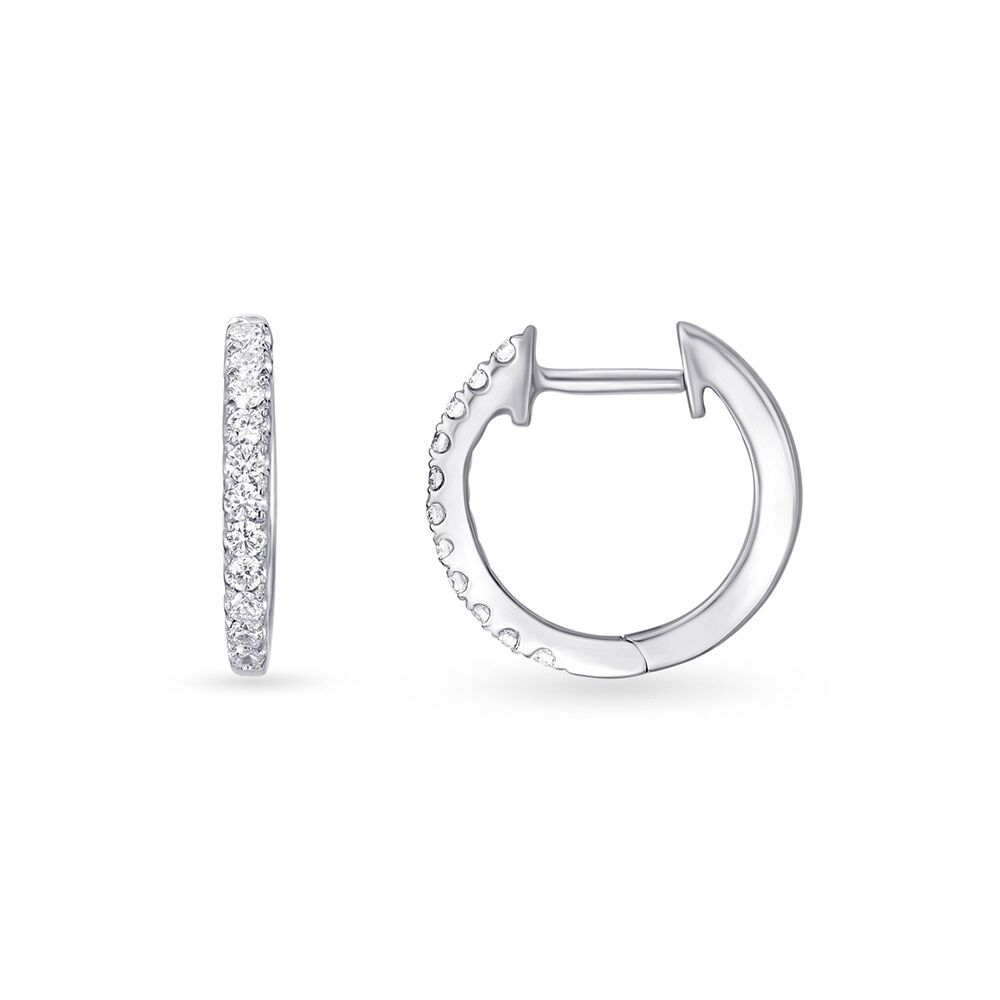 Chic 950 Platinum Studded Hoop Earrings